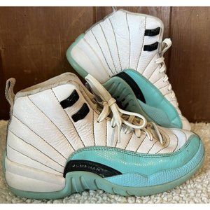 NIKE Air Jordan 12 Retro 510815-100 Aqua White Athletic Shoes US Size 4Y